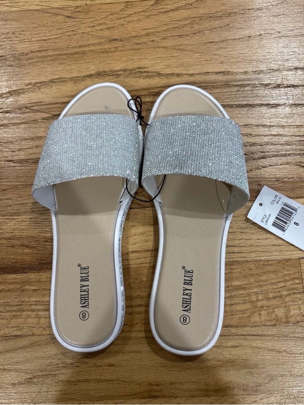 Ashley Blue Sparkly Sandals Size 8